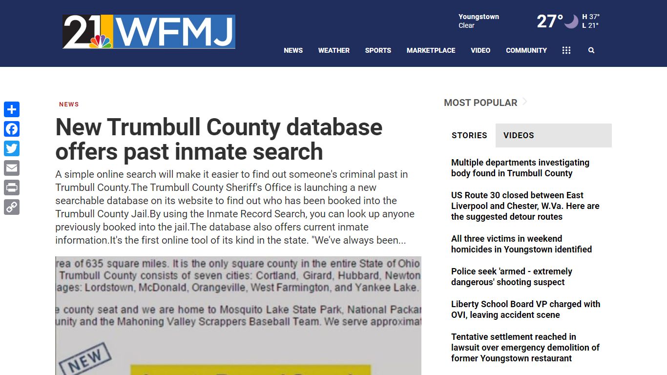 New Trumbull County database offers past inmate search